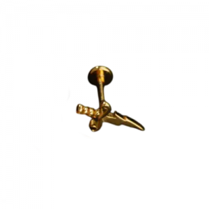Piercing Labret Modelo 37 Rosca Interna Aço PVD Gold